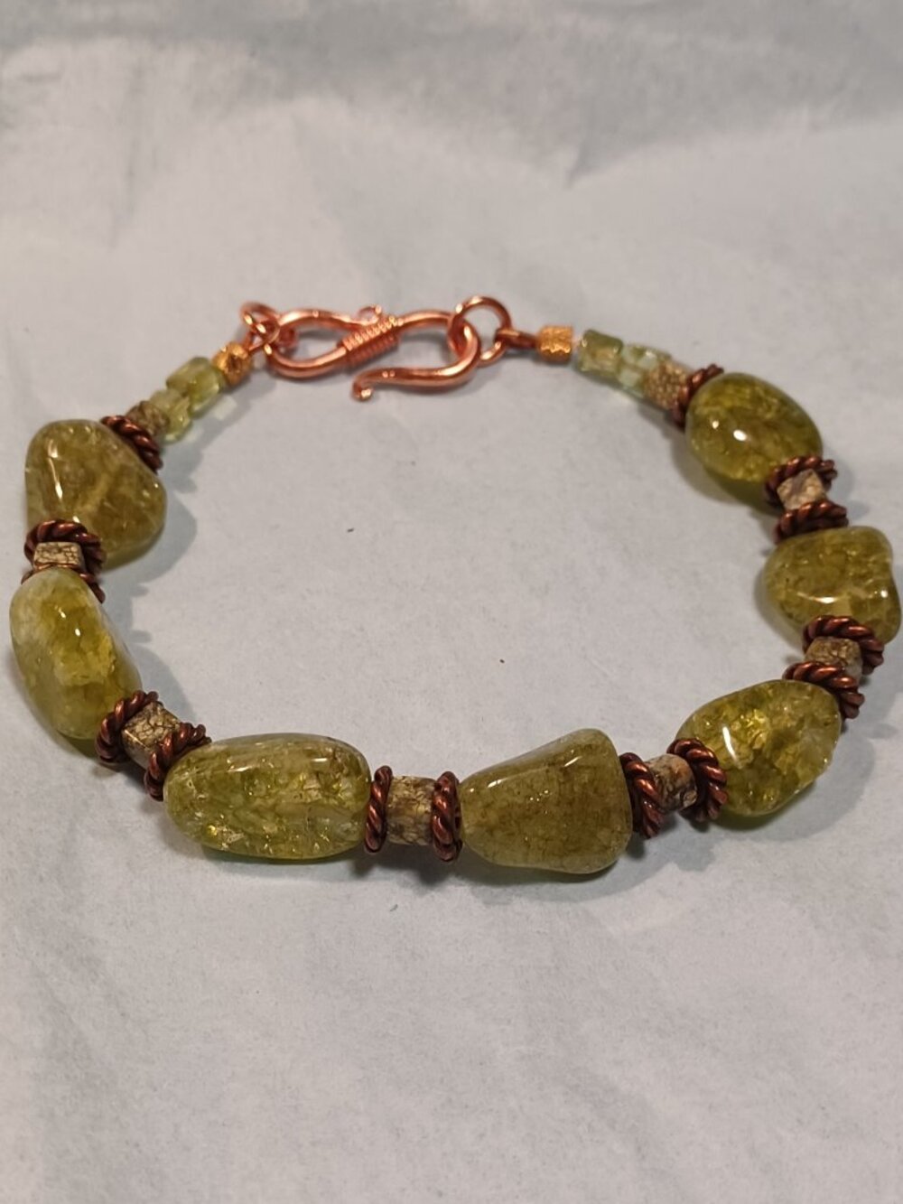 Peridot Nugget Bracelet - #01